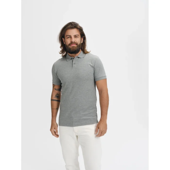 Koszulka polo męska Malfini Cotton Heavy 215 ciemnoszary melanż - obrazek 6
