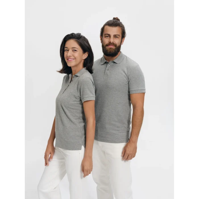 Koszulka polo męska Malfini Cotton Heavy 215 ciemnoszary melanż - obrazek 4