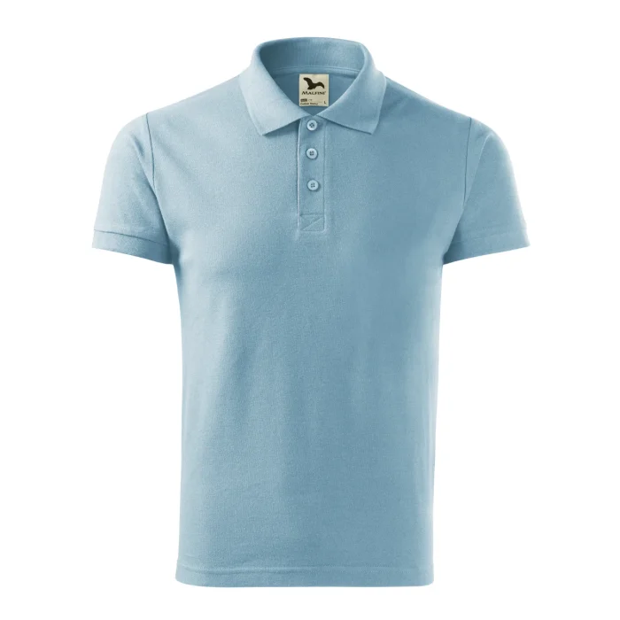 Koszulka polo męska Malfini Cotton Heavy 215 błękitna - obrazek 2