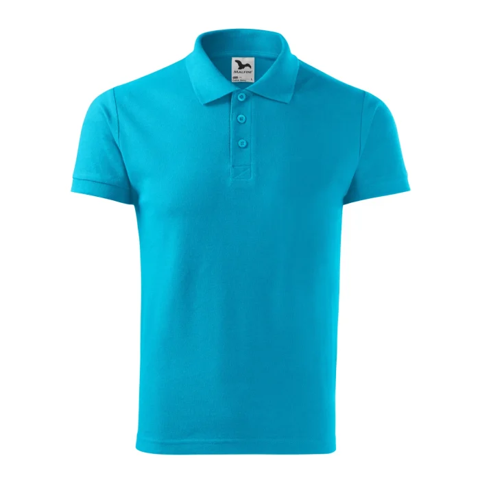 Koszulka polo męska Malfini Cotton Heavy 215 turkus - obrazek 2