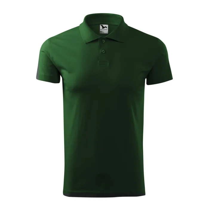 Koszulka polo męska Malfini Single J. 202 butelkowa zieleń - obrazek 2