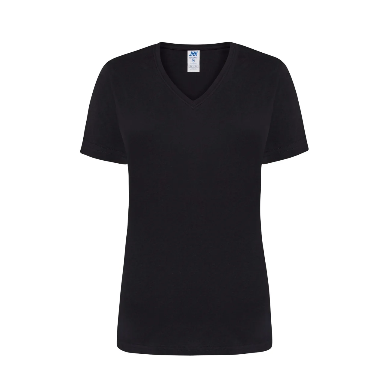 t-shirt-damski-jhk-tsrlcmfp-150 -V-neck-comfort-bk-czarny-3 T-shirt damski JHK TSRLCMFP V-neck czarny - obrazek 1