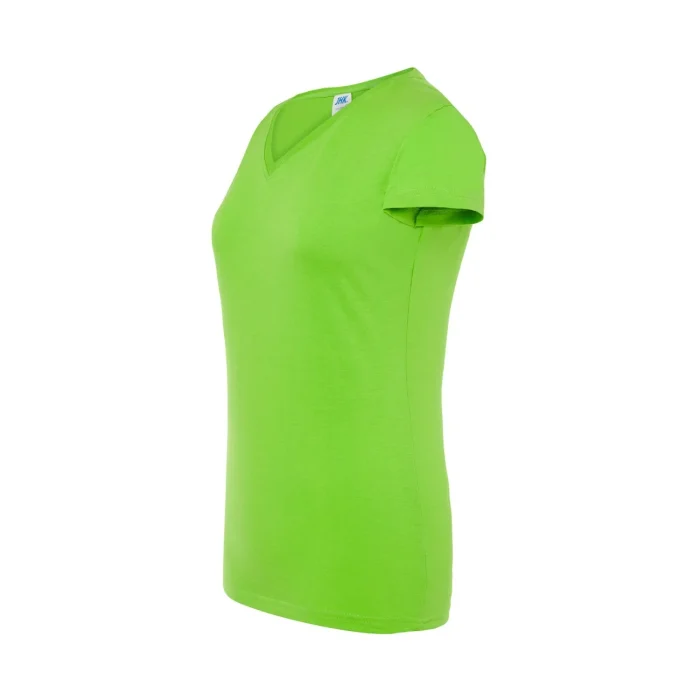 T-shirt damski JHK TSRLCMFP V-neck limonkowy - obrazek 3
