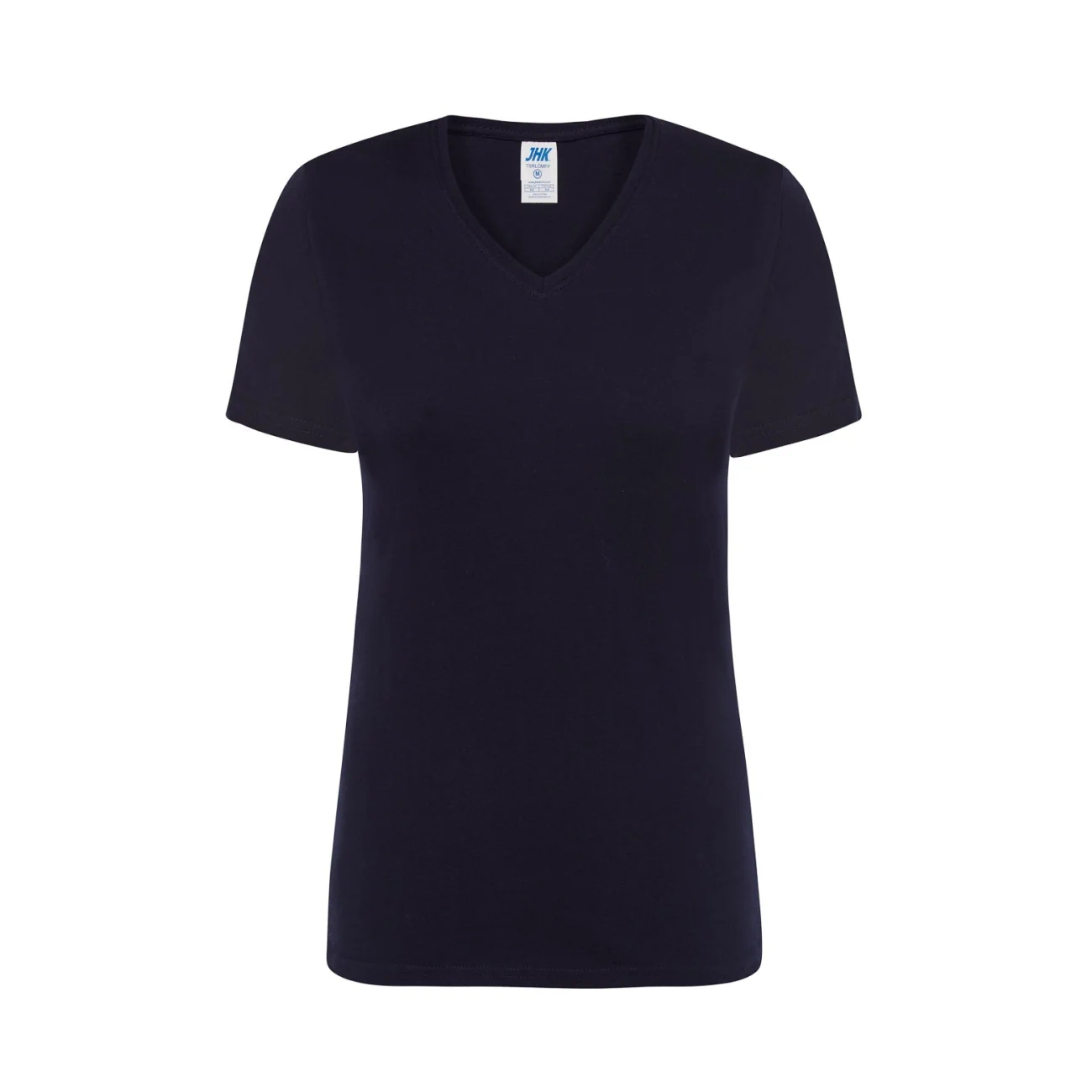 t-shirt-damski-jhk-tsrlcmfp-150 -V-neck-comfort-ny-granatowa-1 T-shirt damski JHK TSRLCMFP V-neck granatowy - obrazek 1