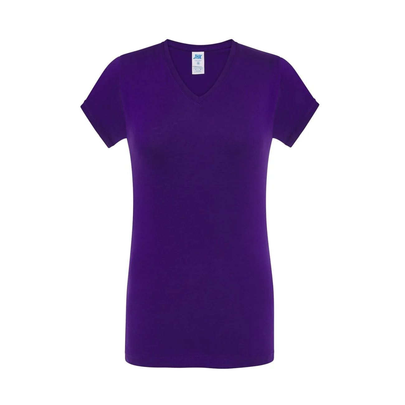 t-shirt-damski-jhk-tsrlcmfp-150 -V-neck-comfort-pu-fiolteowa-1 T-shirt damski JHK TSRLCMFP V-neck fioletowy - obrazek 1