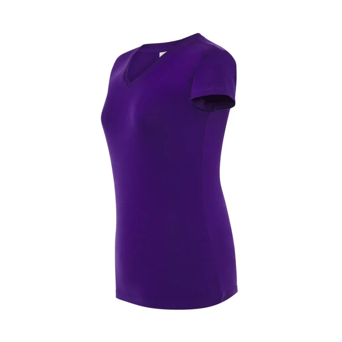 T-shirt damski JHK TSRLCMFP V-neck fioletowy - obrazek 3