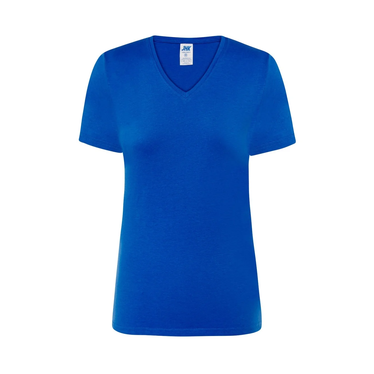 t-shirt-damski-jhk-tsrlcmfp-150 -V-neck-comfort-rb-royal-blue-1 T-shirt damski JHK TSRLCMFP V-neck chabrowy - obrazek 1