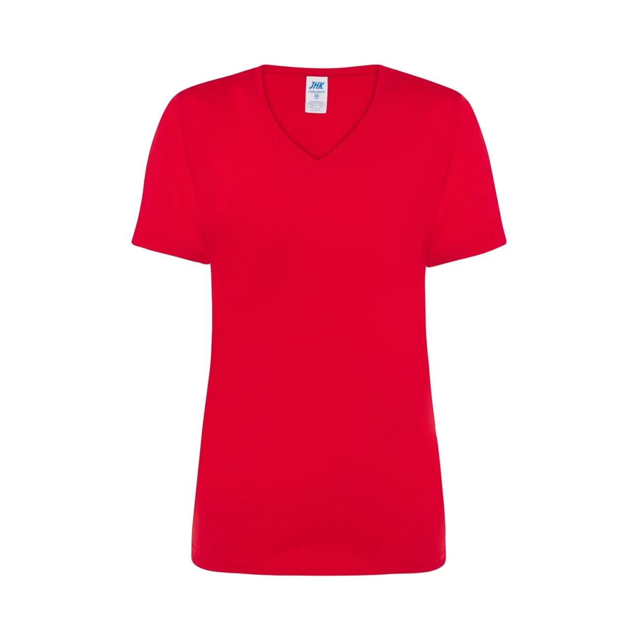 t-shirt-damski-jhk-tsrlcmfp-150 -V-neck-comfort-rd-czerwona-1 T-shirt damski JHK TSRLCMFP V-neck czerwona - obrazek 1