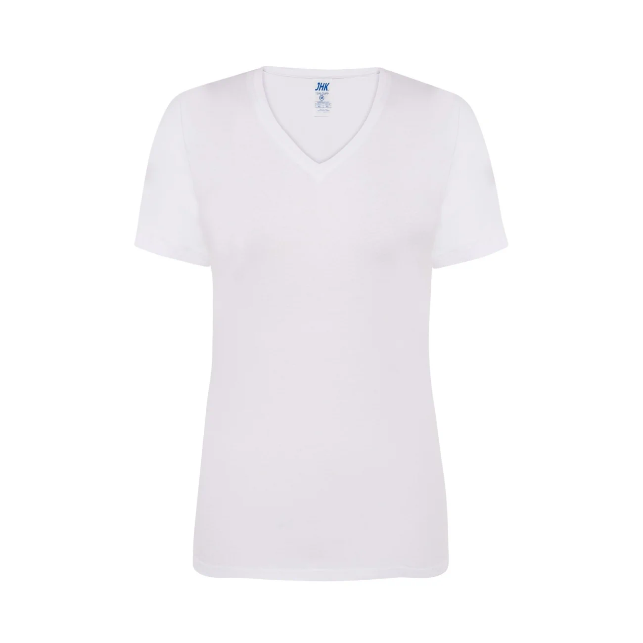 t-shirt-damski-jhk-tsrlcmfp-150 -V-neck-comfort-wh-biala-1 T-shirt damski JHK TSRLCMFP V-neck biały - obrazek 1