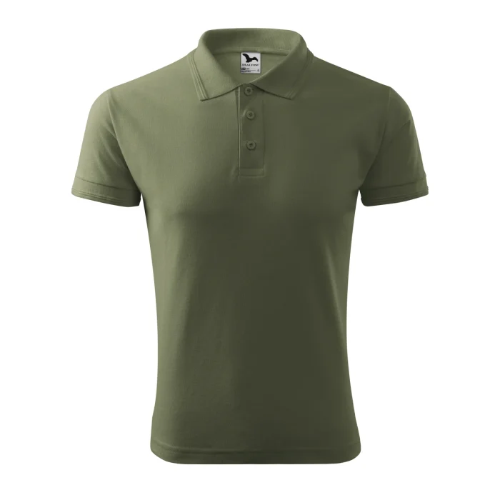 Koszulka polo męska PIQUE POLO 203 Khaki - obrazek 2