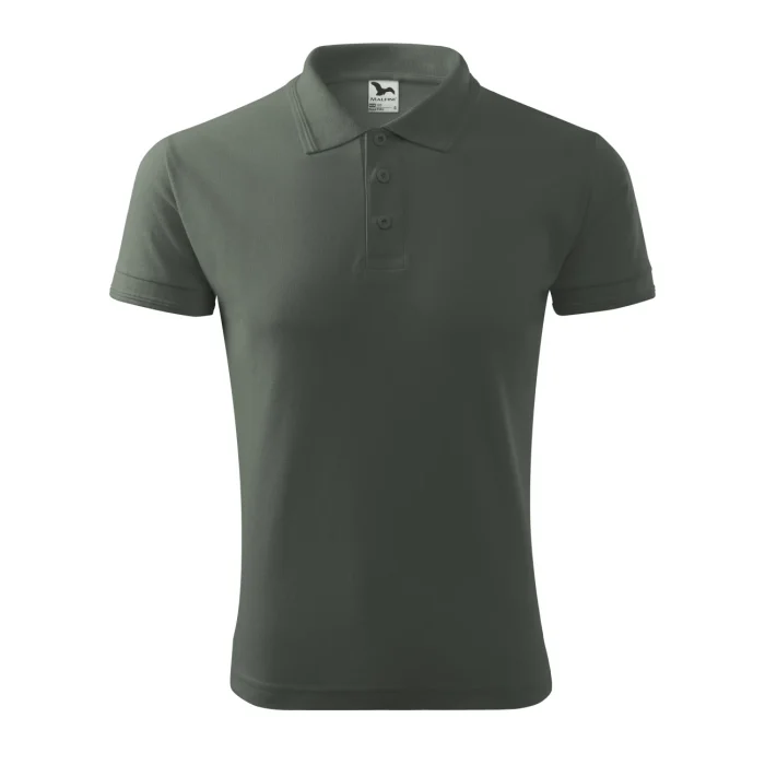 Koszulka polo męska PIQUE POLO 203 Ciemny Khaki - obrazek 2