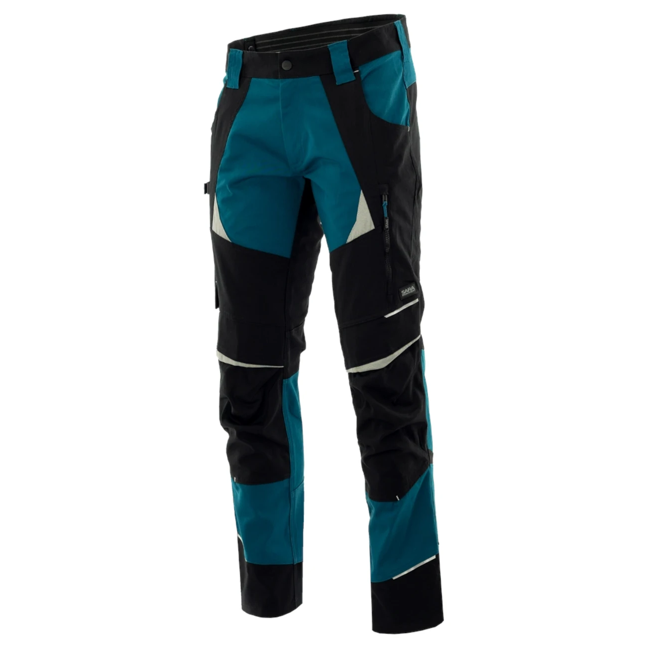 spodnie-robocze-do-pasa-cottonflex-sara-petrol-1 Spodnie do pasa COTTONFLEX (Czarny/Petrol) - obrazek 1