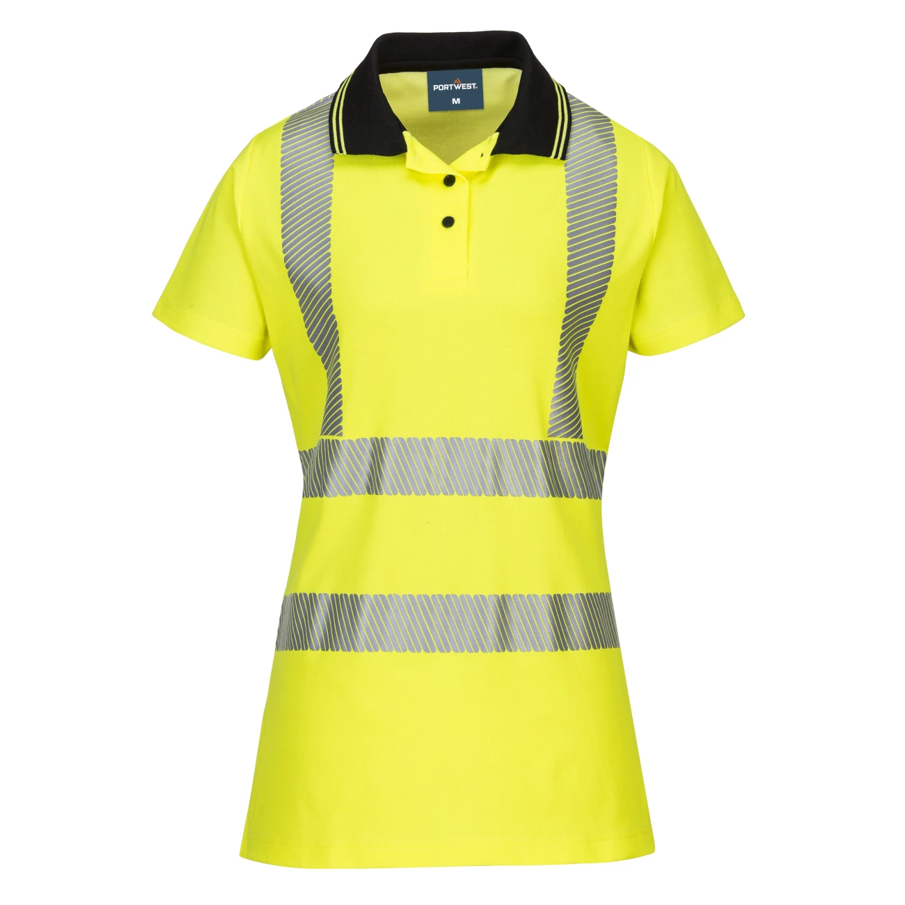 damska-koszulka-ostrzegawcza-polo-lw72-portwest-zolta-przod Damska koszulka ostrzegawcza polo LW72 żółta - obrazek 1