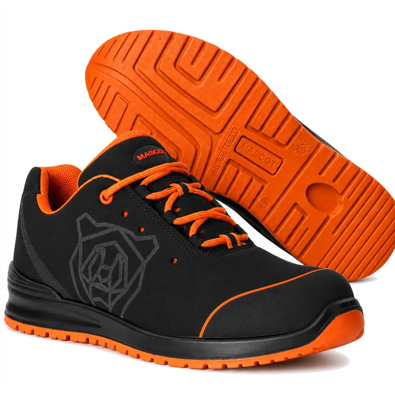 F210-orange-miniatura Półbuty robocze MASCOT Footwear Classic S1P ESD czarno-pomarańczowe - obrazek 1