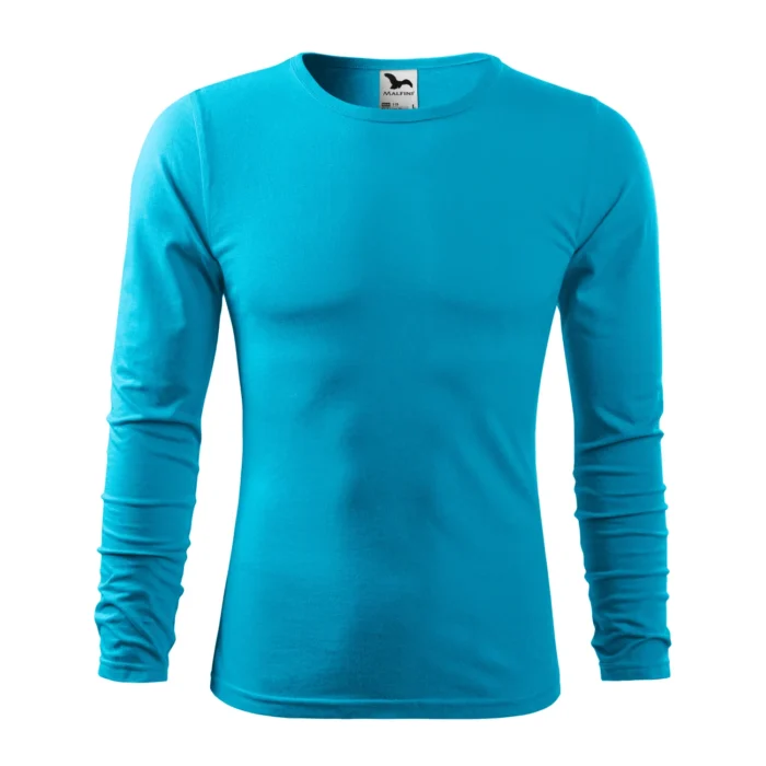 Koszulka męska z długim rękawem Malfini Fit-T LS 119 turkusowa - obrazek 2