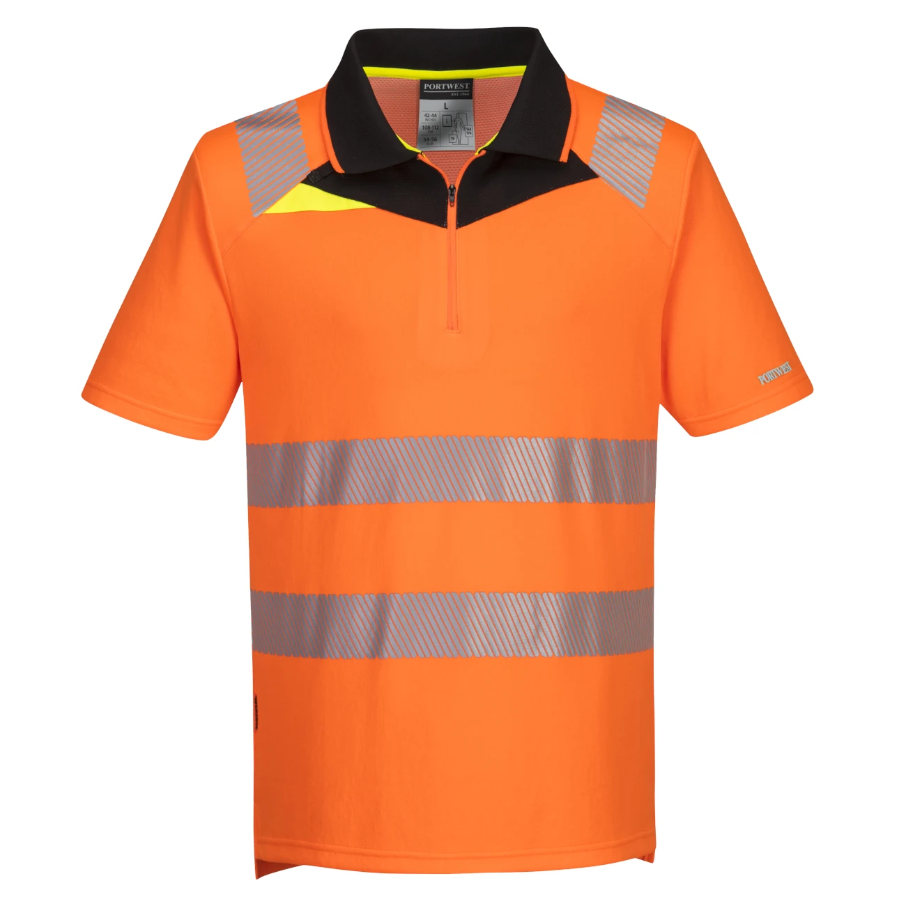 kurtka-ostrzegawcza-polo-dx412-portwest-pomaranczowa-przod Koszulka ostrzegawcza polo DX412 pomarańczowa - obrazek 1