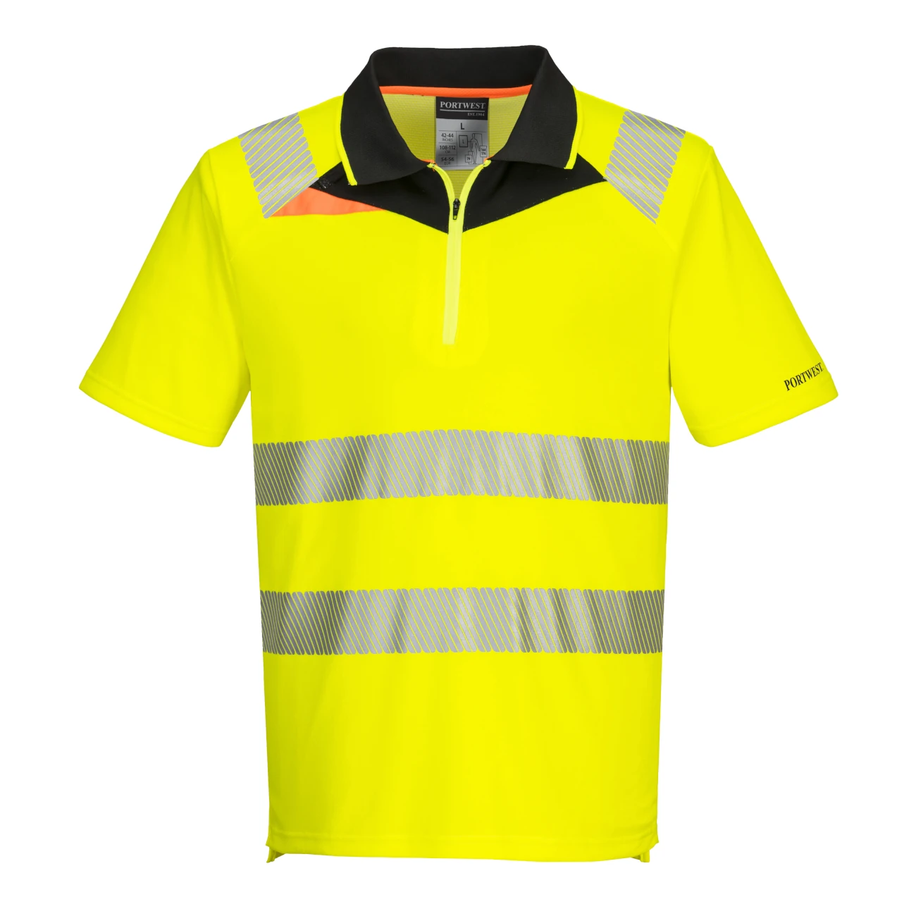 kurtka-ostrzegawcza-polo-dx412-portwest-zolta Koszulka ostrzegawcza polo DX412 żółta - obrazek 1