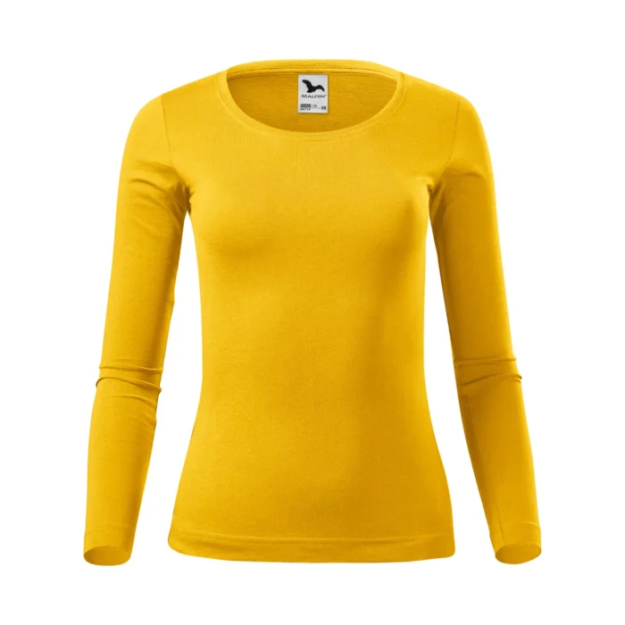 Taliowana koszulka damska z długim rękawem Malfini Żółty - obrazek 2