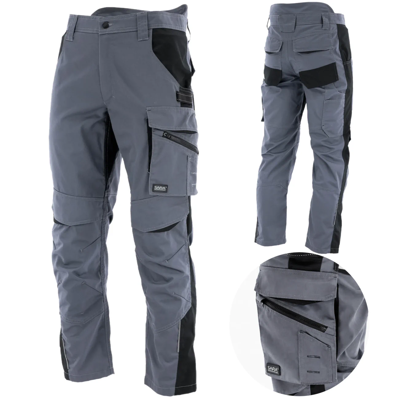 CRAFTER_PNT_GREY_5 Spodnie robocze do pasa CRAFTER szare - obrazek 1