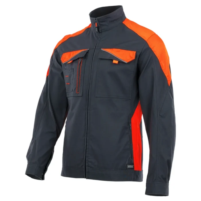 Bluza robocza Sara Workwear NEOFLEX czarno-pomarańczowa - obrazek 3