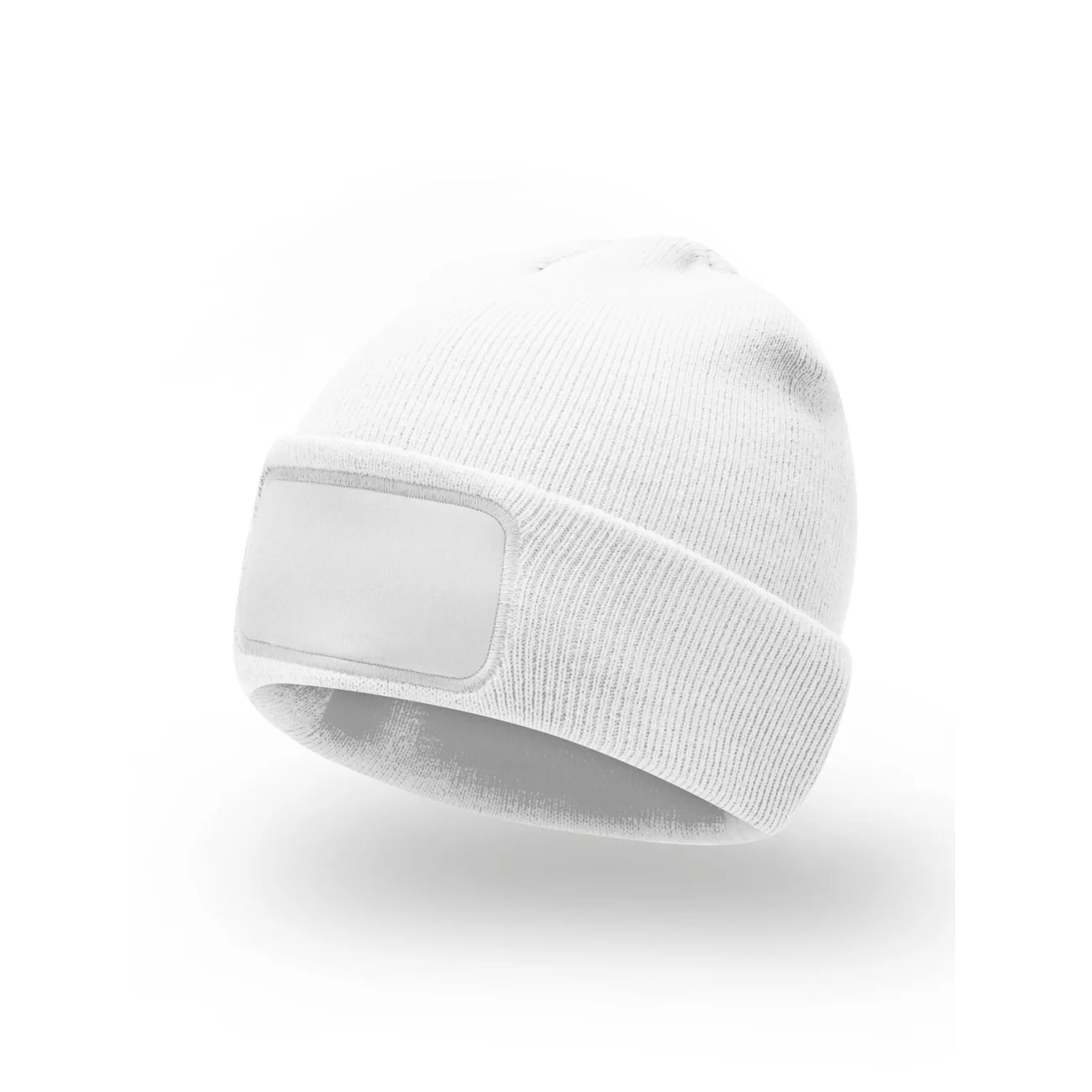 imgi_16_bs661_wh_01_1 Czapka zimowa URBAN z naszywką do personalizacji biała - obrazek 1