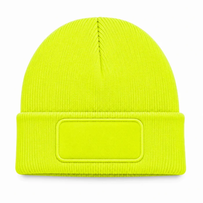 Czapka zimowa URBAN z naszywką do personalizacji żółta - obrazek 3
