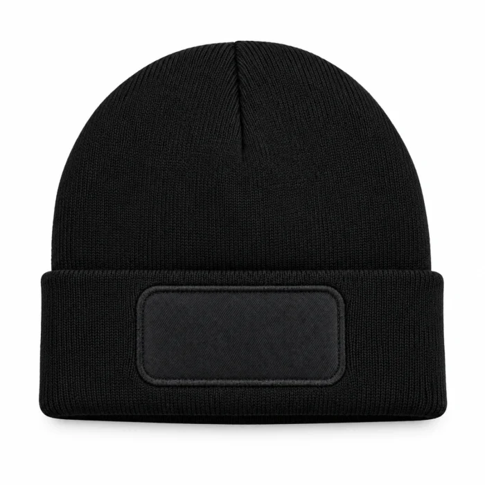 Czapka zimowa URBAN z naszywką do personalizacji czarna - obrazek 3