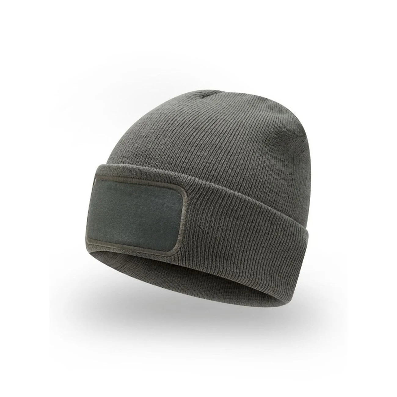 imgi_2_czazm661dg Czapka zimowa URBAN z naszywką do personalizacji ciemnoszara - obrazek 1