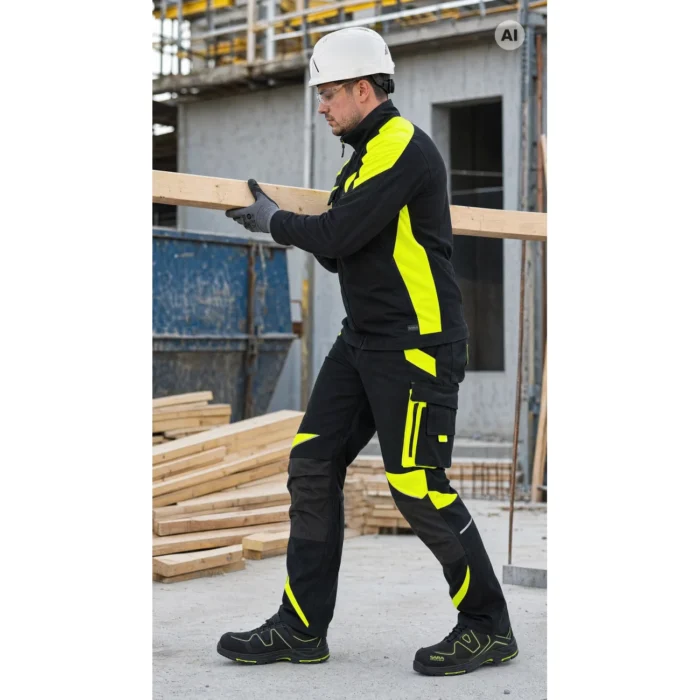 Spodnie do pasa Sara Workwear NEOFLEX czarno-żółte - obrazek 5
