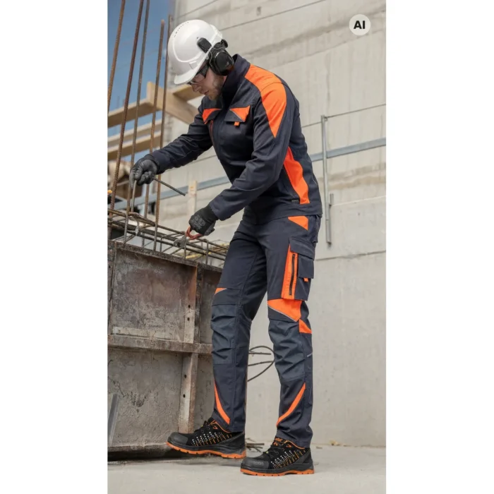 Spodnie do pasa Sara Workwear NEOFLEX czarno-pomarańczowe - obrazek 5