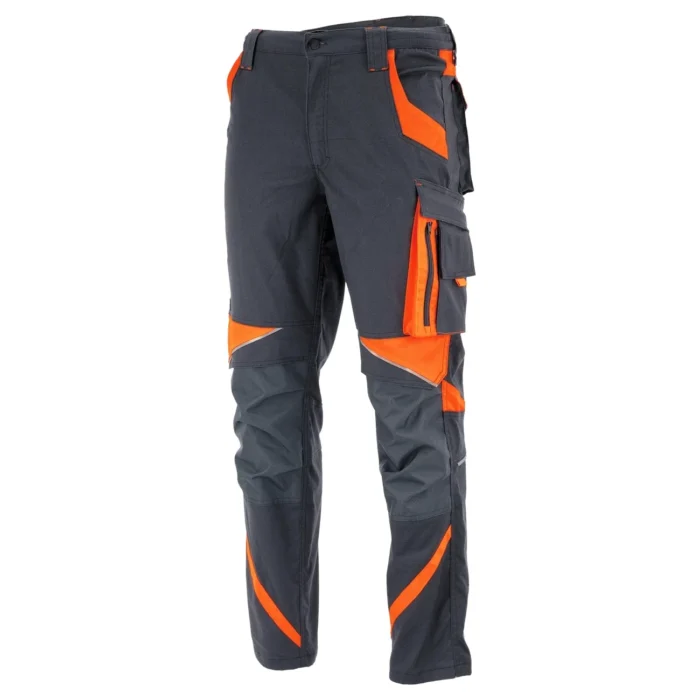 Spodnie do pasa Sara Workwear NEOFLEX czarno-pomarańczowe - obrazek 2