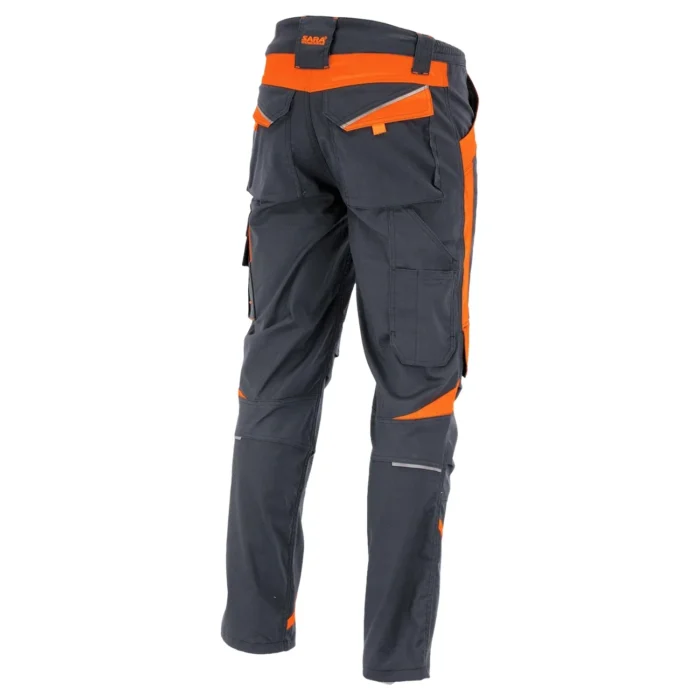 Spodnie do pasa Sara Workwear NEOFLEX czarno-pomarańczowe - obrazek 3
